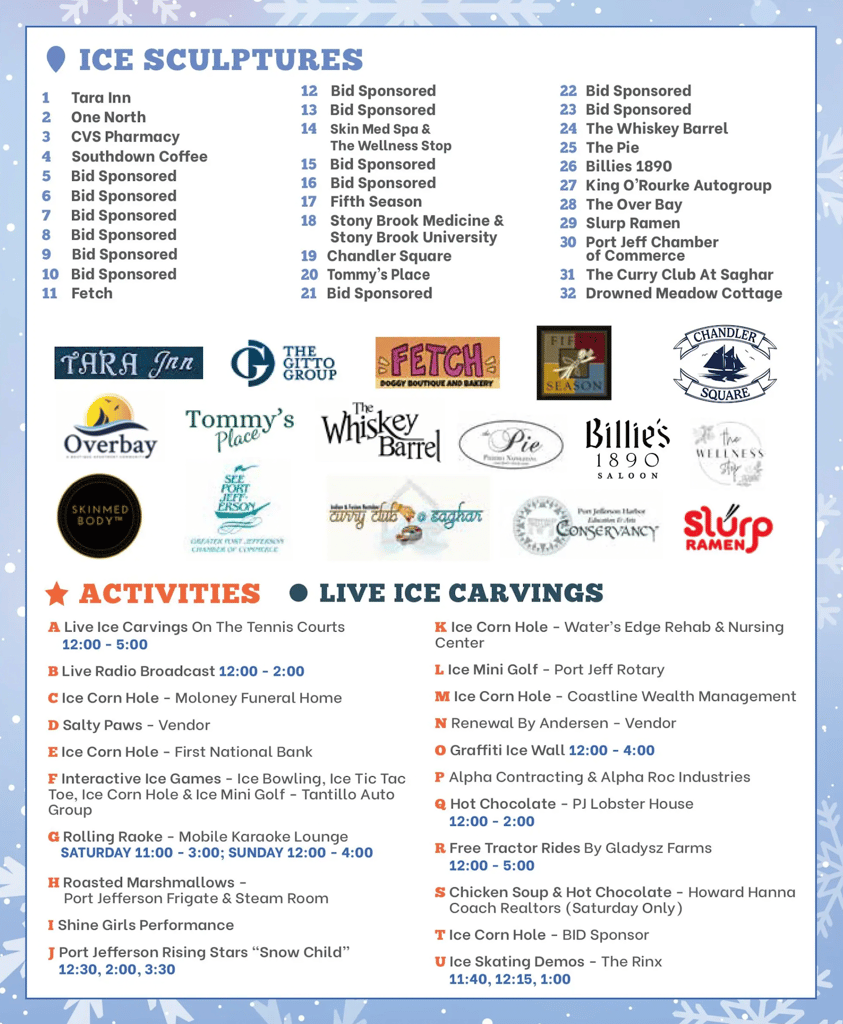 Weather pushes Port Jeff's big annual Ice Festival to this weekend